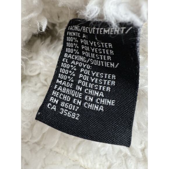 Bebe Y2K Faux Suede Jacket w/ Faux Fox Fur Trim White Cream Size Small - Picture 14 of 14